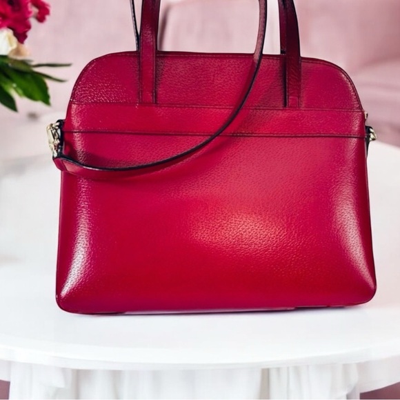 Kate Spade Red Plum Bow Kirk Park Medium Maize Dome Satchel - Picture 9 of 13